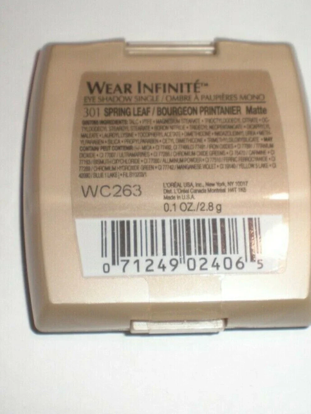 (1) L'oreal Matte Wear Infinite Eye Shadow SPRING LEAF #301 SEALED